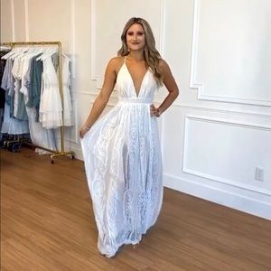 NEW without Tags - White Lace Maxi Dress, Women’s Sz Large